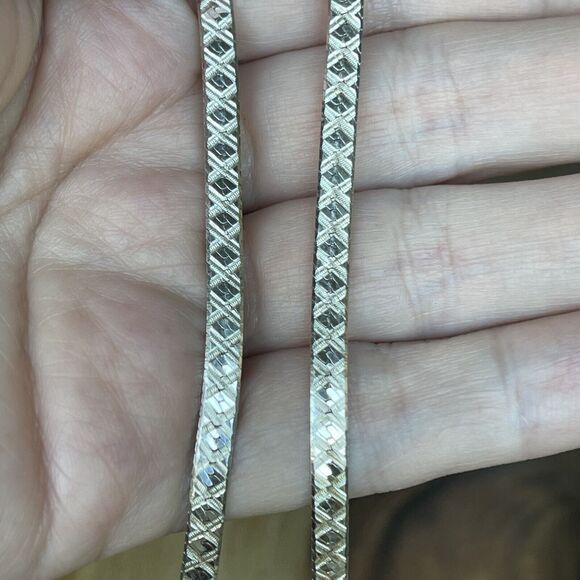 Sterling Silver 925 Milor Italy Herringbone Diamond Cut Necklace 26”L 12.9g - Picture 2 of 8